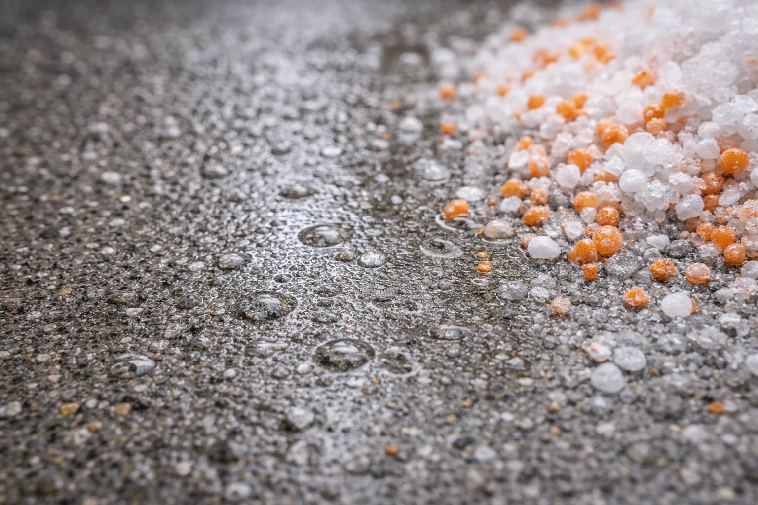 Паркинг: вода и реагенты на поверхности