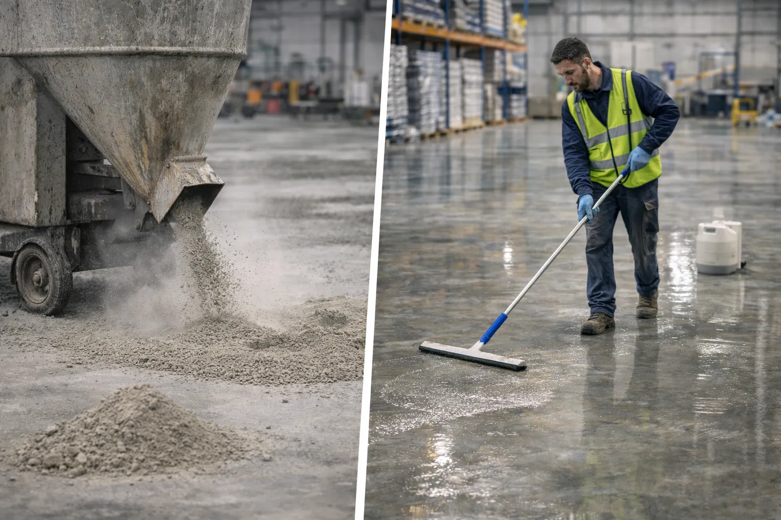 Topping on fresh concrete — surface hardening